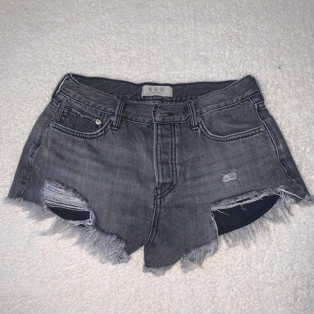 Free people grey jean shorts